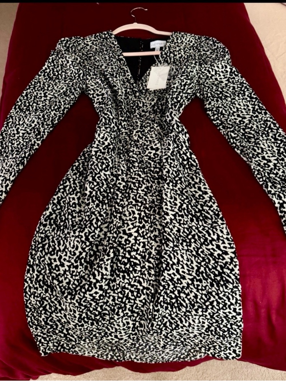 Nordstrom Black and White Printed Midi Dress